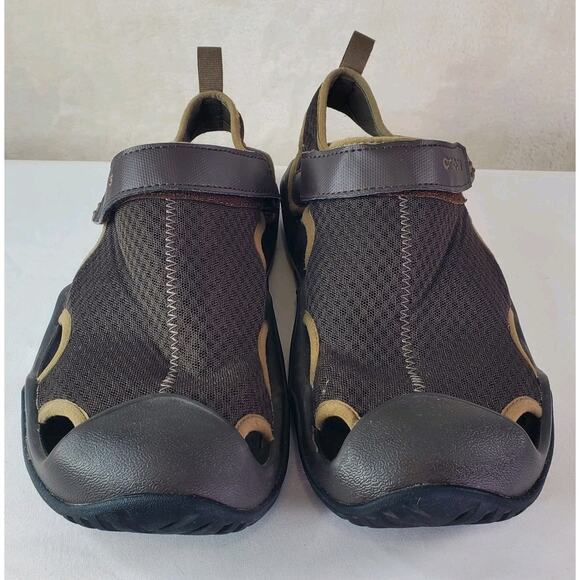 Crocs Swiftwater Brown Closed Toe Deck Strap Sandals Shoes Men\'s Size 11 205289 main image 8